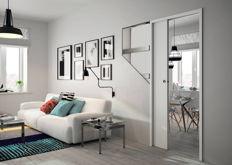 Porte à galandage style loft à Lyon en région Auvergne Rhône Alpes decibois lyon