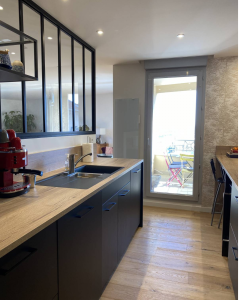 Parquet Albi cuisine et verrière atelier SogalLyon en région Auvergne Rhône Alpes