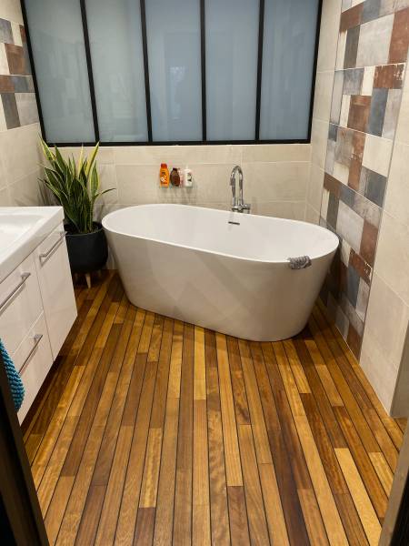 Parquet Iroko Pont de Bateau Hydrofuge Decibois rhone